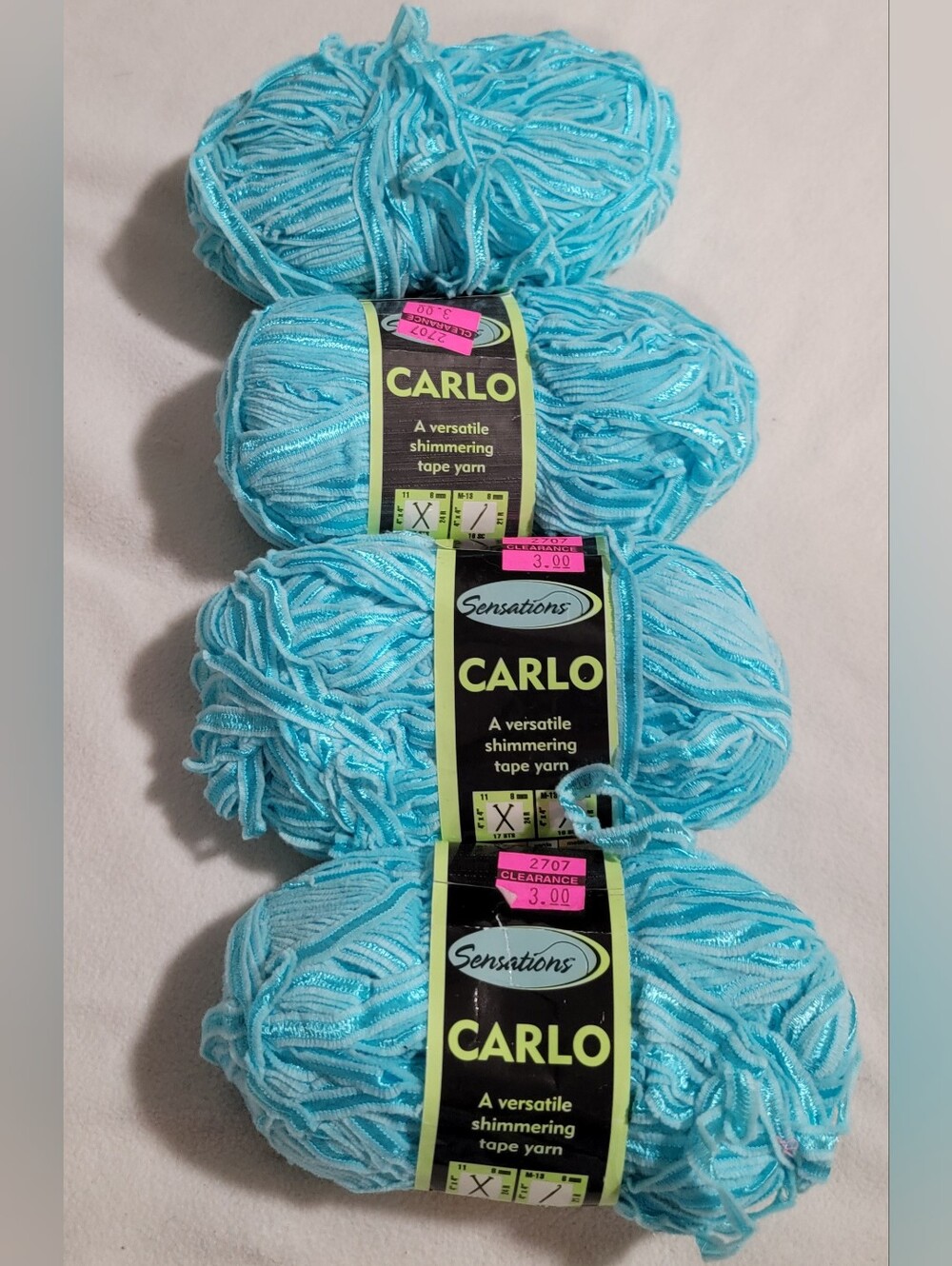 Shimmering Tape Yarn - Aqua Blue